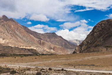 Himalaya dağlarında, Annapurna aralığı, Nepal manzara.