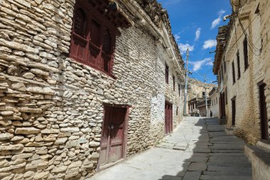 Marpha köyü Annapurna alanında, Nepal dağda kırsal konut.