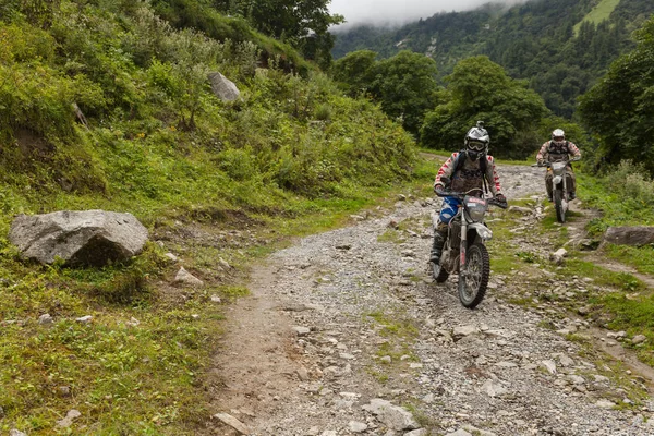 Kowang Nepal Septiembre Motociclista Identificado Rede Moto Motocross Carretera Local —  Fotos de Stock