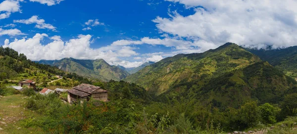 Casa Con Paisaje Montaña Annapurna Nepal — Foto de Stock