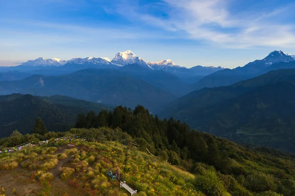 Alpejskie Krajobrazy Poon Hill Nepal — Zdjęcie stockowe