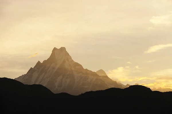 Montaña Nevada Amanecer Desde Poon Hill Nepal — Foto de Stock