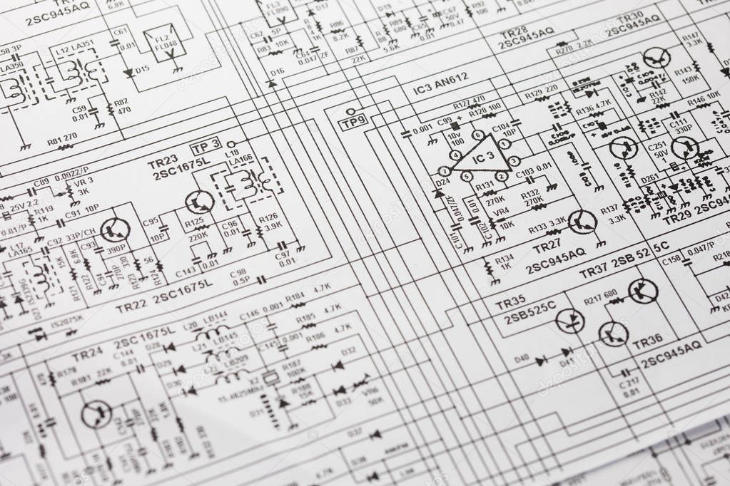 Electronics engineering drawing or circuit schematic