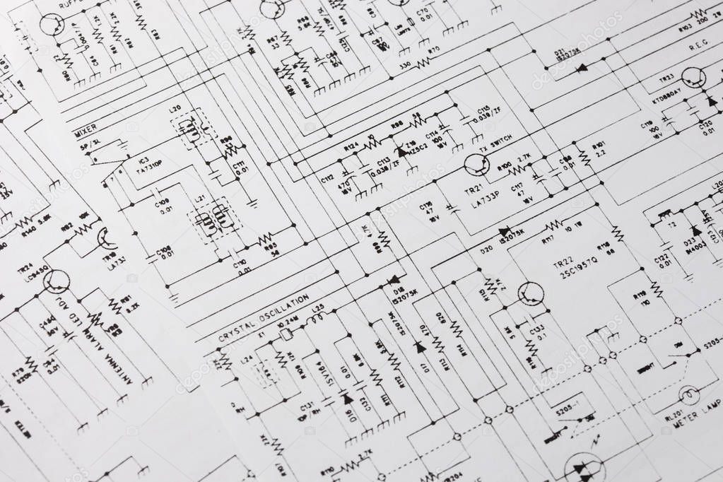 Electronics engineering drawing or circuit schematic