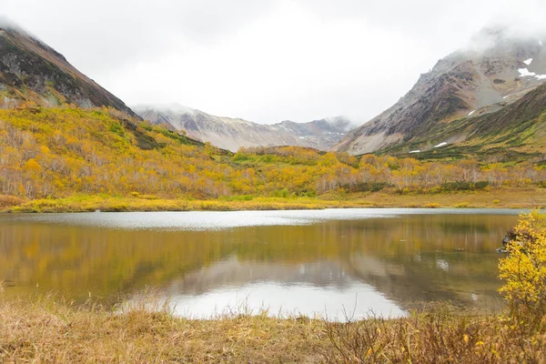 Красивий барвистий осінній пейзаж в вулкані Вачаказгец, Камчатський півострів, Росія — стокове фото