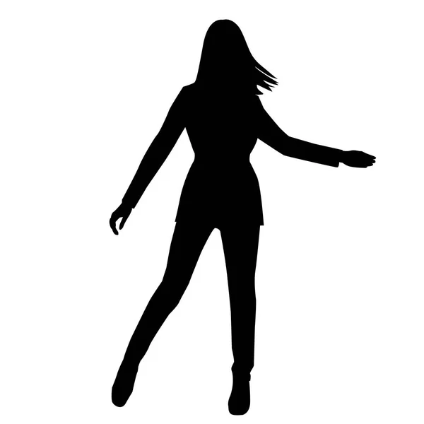 Silueta de vector de moda negro de mujer elegante hermosa — Vector de stock