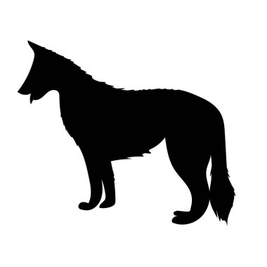 Beyaz arka planda izole çoban köpek ayakta vektör siluet