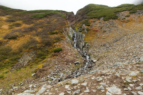 ภูมิทัศน์ฤดูใบไม้ร่วงที่สวยงามในภูเขาไฟ Vachkazhetz คาบสมุทร Kamchatka, รัสเซีย — ภาพถ่ายสต็อก