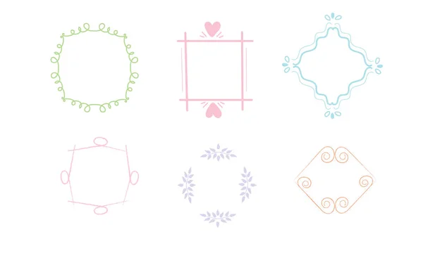 Cute baby hand drawn pastel vignettes. — Stock Vector