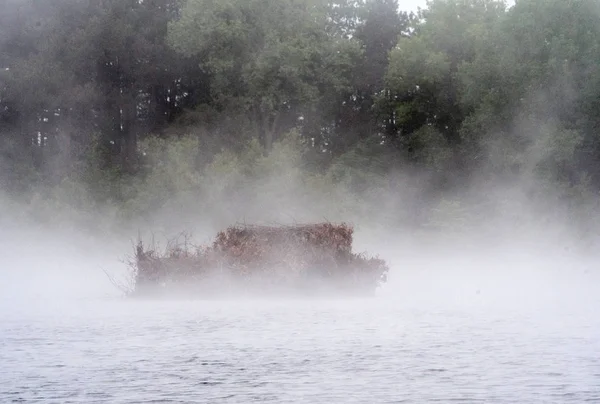 Duck Blind Mist Een Kleine Vijver Michigan Usa — Stockfoto