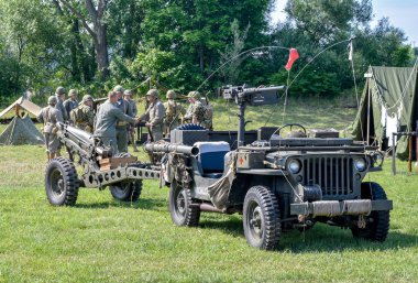 22 Haziran 2018 St Joseph Mi Usa; Askerler selamlıyorum birbirlerine olay Michigan ABD unuttuk Lest sırasında kurmak bir kampında