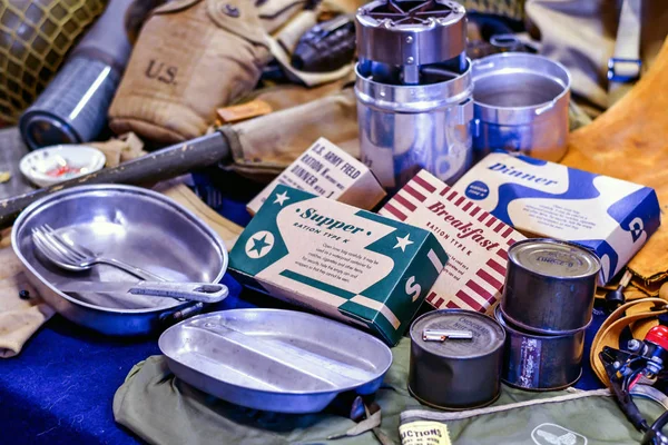 Joseph Usa June 2018 Display Vintage Mre Rations Meals Ready — Stock Photo, Image