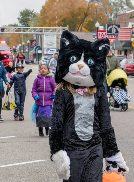 Octubre 2018 Coloma Usa Niño Vestido Como Gran Gato Negro —  Fotos de Stock