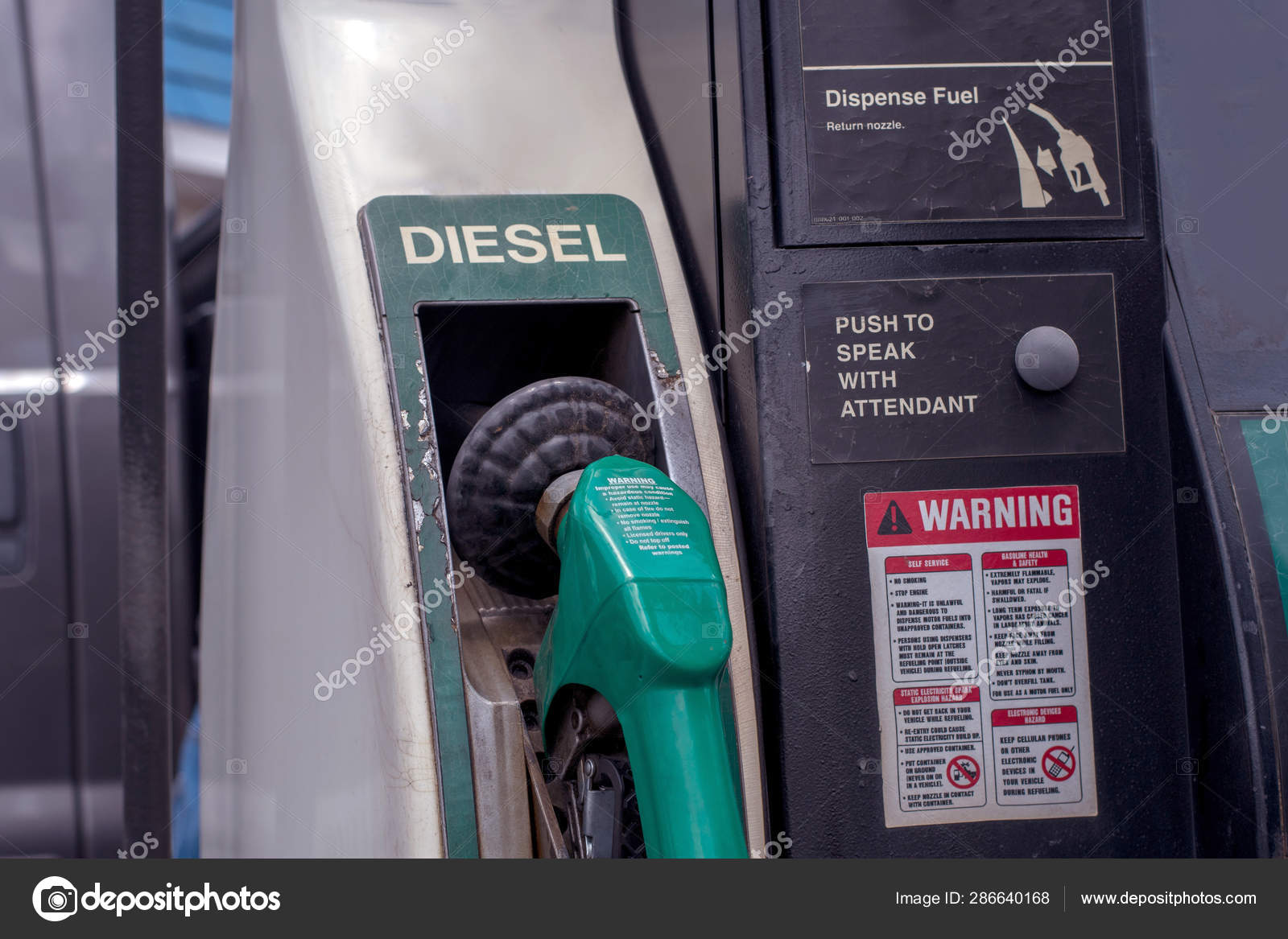 Buying diesel fuel at a gas station in the USA Stock Photo by ©inyrdreams 286640168
