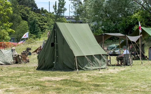 Militair kamp op een evenement in Michigan — Stockfoto