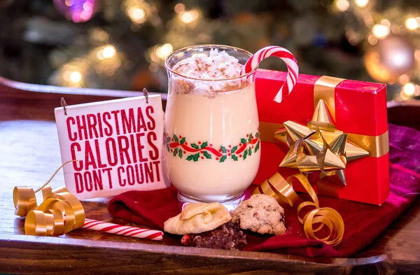 eggnog and calories at Christmas time