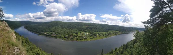 Panoramik Çekim Pavlovsk Rezervuar Bashkortoan Cumhuriyeti — Stok fotoğraf