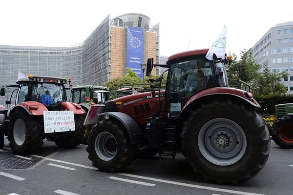 ブリュッセルのメルコスール自由貿易協定に反対するデモ — ストック写真