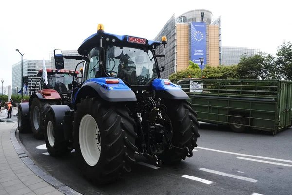 Demonstration against free trade treaty Mercosur in Brussels, Be — Stock Photo, Image