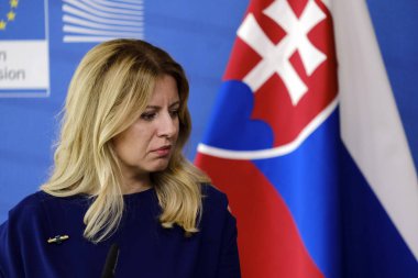 Slovakya Cumhuriyeti Başkanı Zuzana Caputova Avrupa Birliği Kommi'de