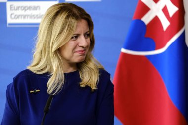 Slovakya Cumhuriyeti Başkanı Zuzana Caputova Avrupa Birliği Kommi'de