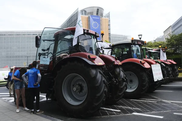Demonstrace proti smlouvě o volném obchodu Mercosur v Bruselu, BE — Stock fotografie