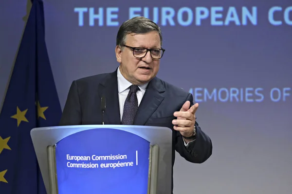 Presidente Comisión Europea José Manuel Barroso Asiste Una Conferencia Prensa — Foto de Stock
