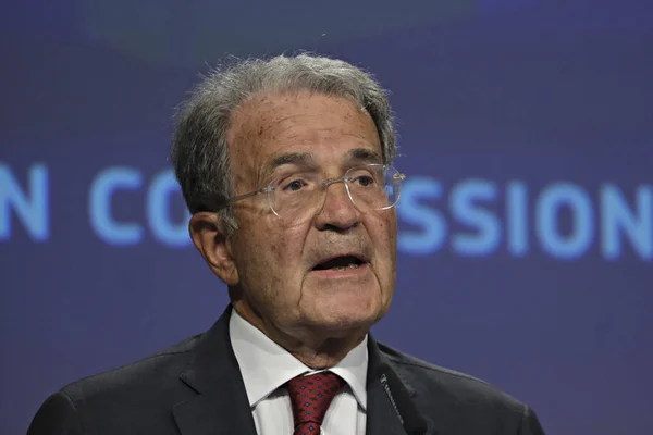 Presidente Comisión Europea Romano Prodi Asiste Conferencia Prensa Sobre Historia — Foto de Stock