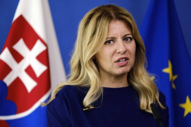 Slovakya Cumhuriyeti Başkanı Zuzana Caputova Avrupa Birliği Kommi'de