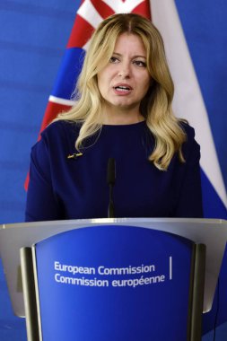 Slovakya Cumhuriyeti Başkanı Zuzana Caputova Avrupa Birliği Kommi'de