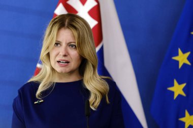 Slovakya Cumhuriyeti Başkanı Zuzana Caputova Avrupa Birliği Kommi'de