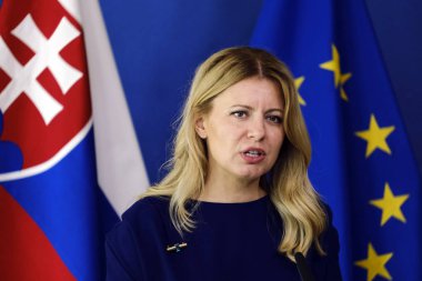 Slovakya Cumhuriyeti Başkanı Zuzana Caputova Avrupa Birliği Kommi'de