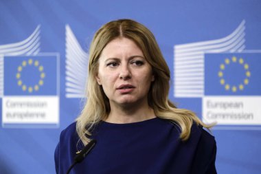 Slovakya Cumhuriyeti Başkanı Zuzana Caputova Avrupa Birliği Kommi'de