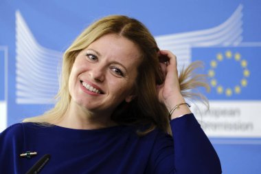Slovakya Cumhuriyeti Başkanı Zuzana Caputova Avrupa Birliği Kommi'de