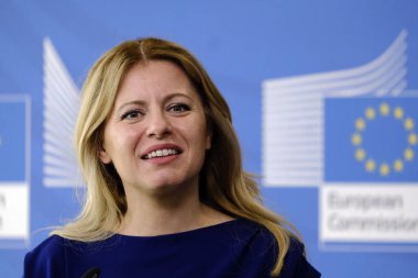 Slovakya Cumhuriyeti Başkanı Zuzana Caputova Avrupa Birliği Kommi'de