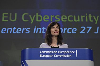  Statement by EU Commissioner Mariya GABRIEL on the Entry into f clipart