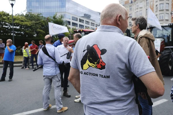 브뤼셀에서 자유 무역 조약 메르코수르에 대한 시위, 수 — 스톡 사진