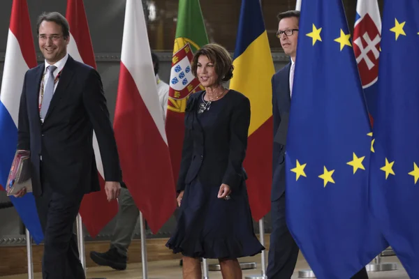 比利时布鲁塞尔 2019年6月30日 奥地利总理布里吉特 比耶林抵达欧盟总部参加欧盟峰会 — 图库照片