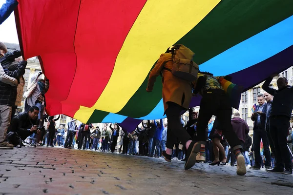 Belgijski Pride Festival kick-off 2019 w Brukseli, Belgia — Zdjęcie stockowe