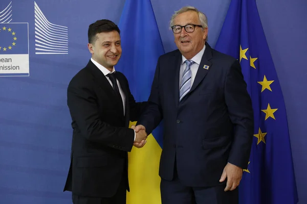 Президент Украины Владимир Зеленский посетил Комиссию ЕС в Б — стоковое фото