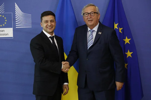 Президент Украины Владимир Зеленский посетил Комиссию ЕС в Б — стоковое фото
