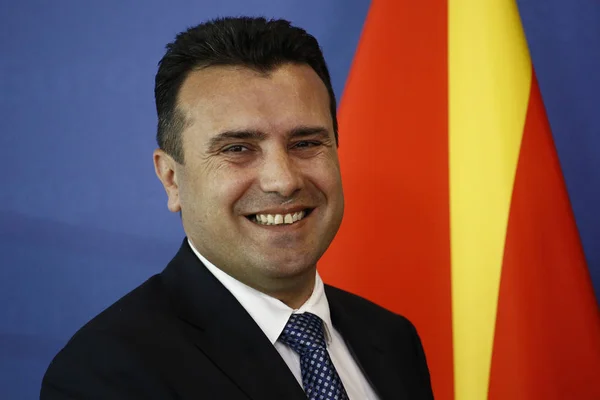 Nordmakedonien premiär minister Zoran Zaev besöker EU-kommissionen i — Stockfoto