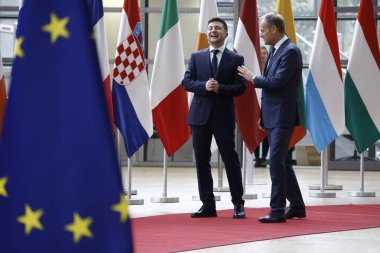 Ukrayna Cumhurbaşkanı Volodymyr Zelensky Brus'taki Avrupa Konseyi'ni ziyaret etti