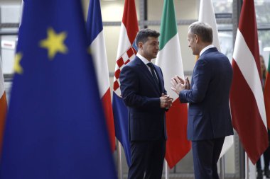 Ukrayna Cumhurbaşkanı Volodymyr Zelensky Brus'taki Avrupa Konseyi'ni ziyaret etti