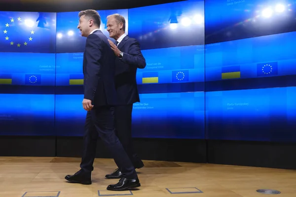 우크라이나 대통령 볼로디미르 젤렌스키, 브루스에서 EU 위원회 방문 — 스톡 사진