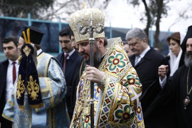 İstanbul, Türkiye. 6 Ocak 2019.Metropolitan Epiphanius , Birleşik Yerel Ukrayna Ortodoks Kilisesi başkanı Epifani Günü kutlamaları katıldı