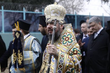İstanbul, Türkiye. 6 Ocak 2019.Metropolitan Epiphanius , Birleşik Yerel Ukrayna Ortodoks Kilisesi başkanı Epifani Günü kutlamaları katıldı