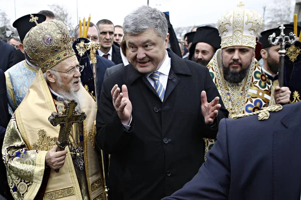 İstanbul,Türkiye. 6 Ocak 2019.Metropolitan Epiphanius, Ukrayna Ortodoks Kilisesi başkanı ve Ekümenik Patrik Bartholomeos St. George Katedrali'nde Epifani Günü kutlamalarına katıldı