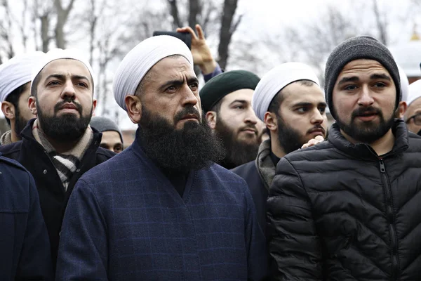 Istanbul Turchia Gennaio 2019 Fedeli Hanno Riunito Museo Hagia Sophia — Foto Stock