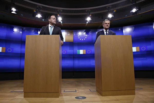 Prezident Rady EU Donald Tusk a irský premiér Lev VA. — Stock fotografie